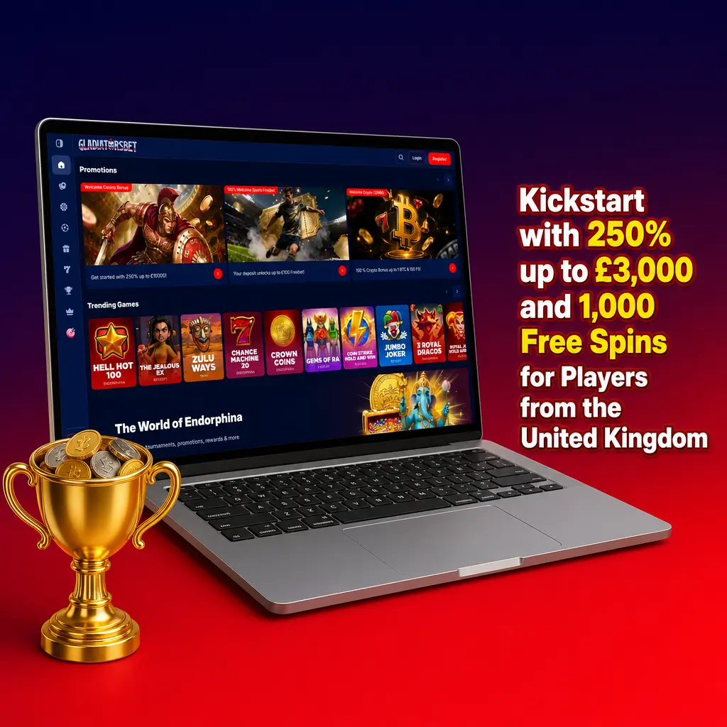 Gladiatorsbet Kickstart welcome package 250% up to £3,000 and 1,000 Free Spins