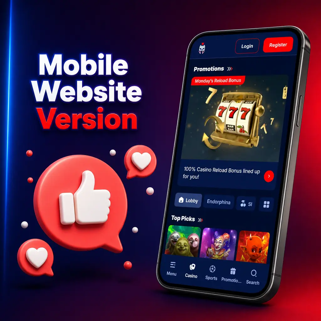 Gladiatorsbet mobile website version on a smartphone browser