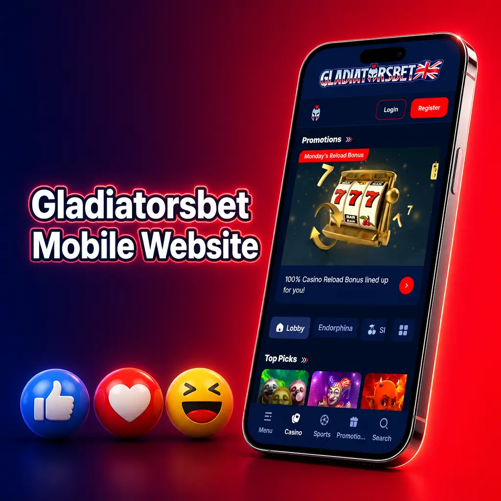 Gladiatorsbet mobile website on smartphone and tablet browser