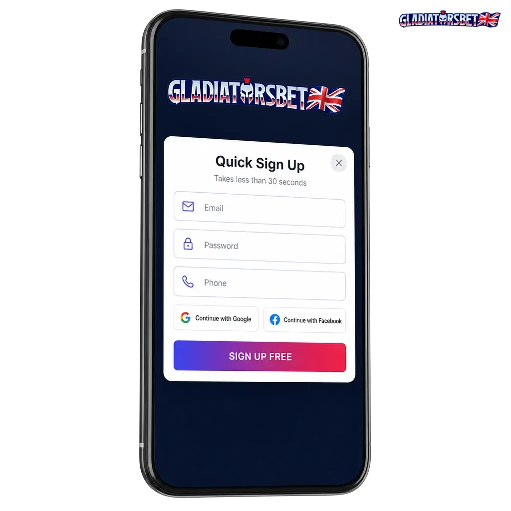 Gladiatorsbet registration process in the United Kingdom