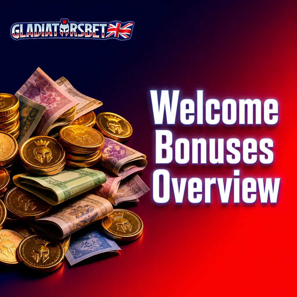 Welcome bonuses overview for Gladiatorsbet casino and sportsbook