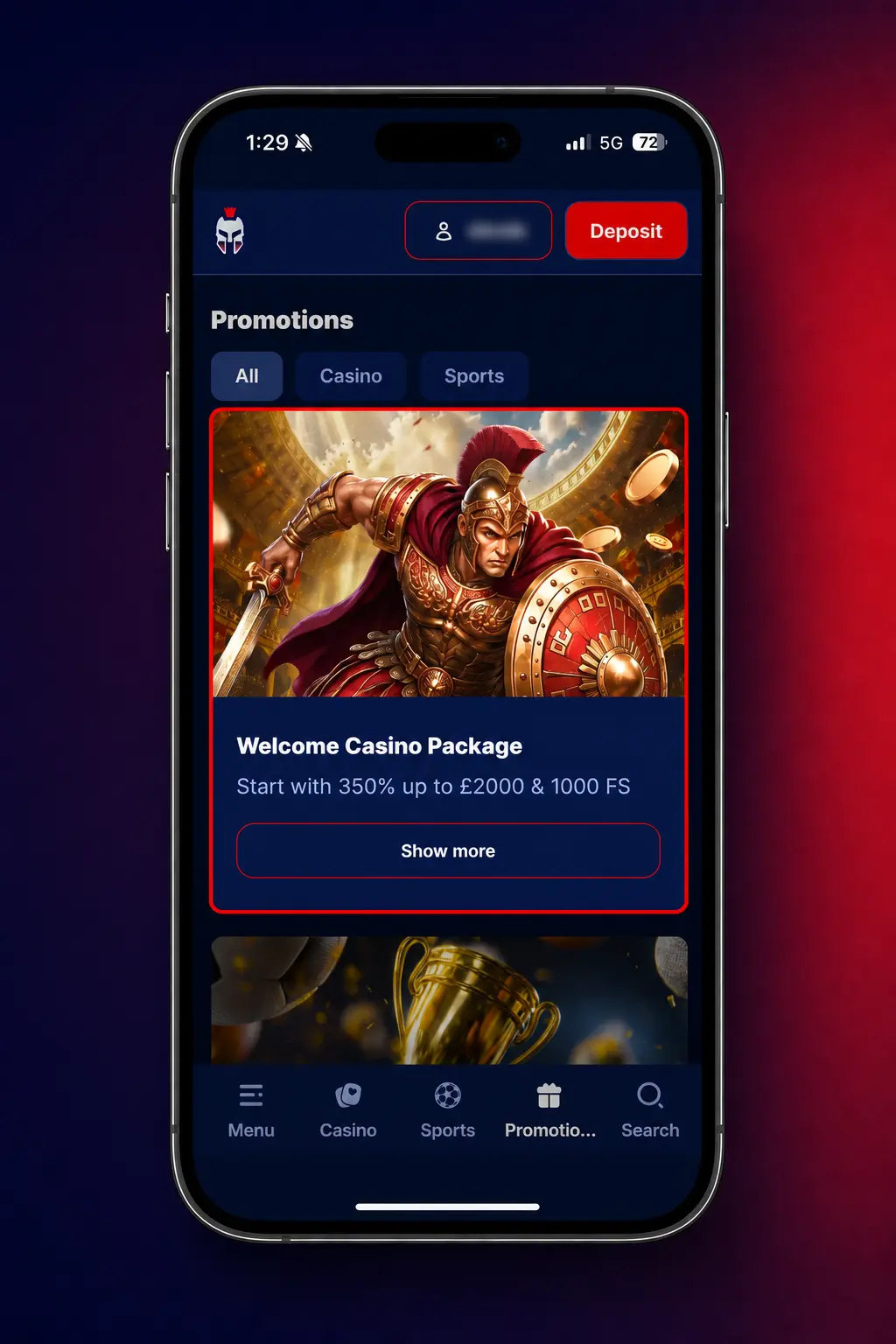 Step 4 make first deposit on Gladiatorsbet