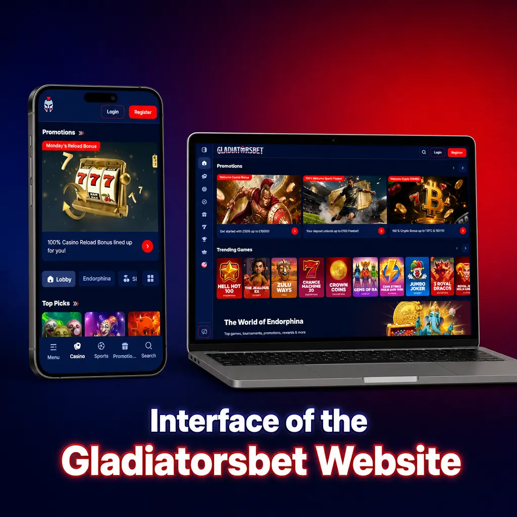 Interface of the Gladiatorsbet Website