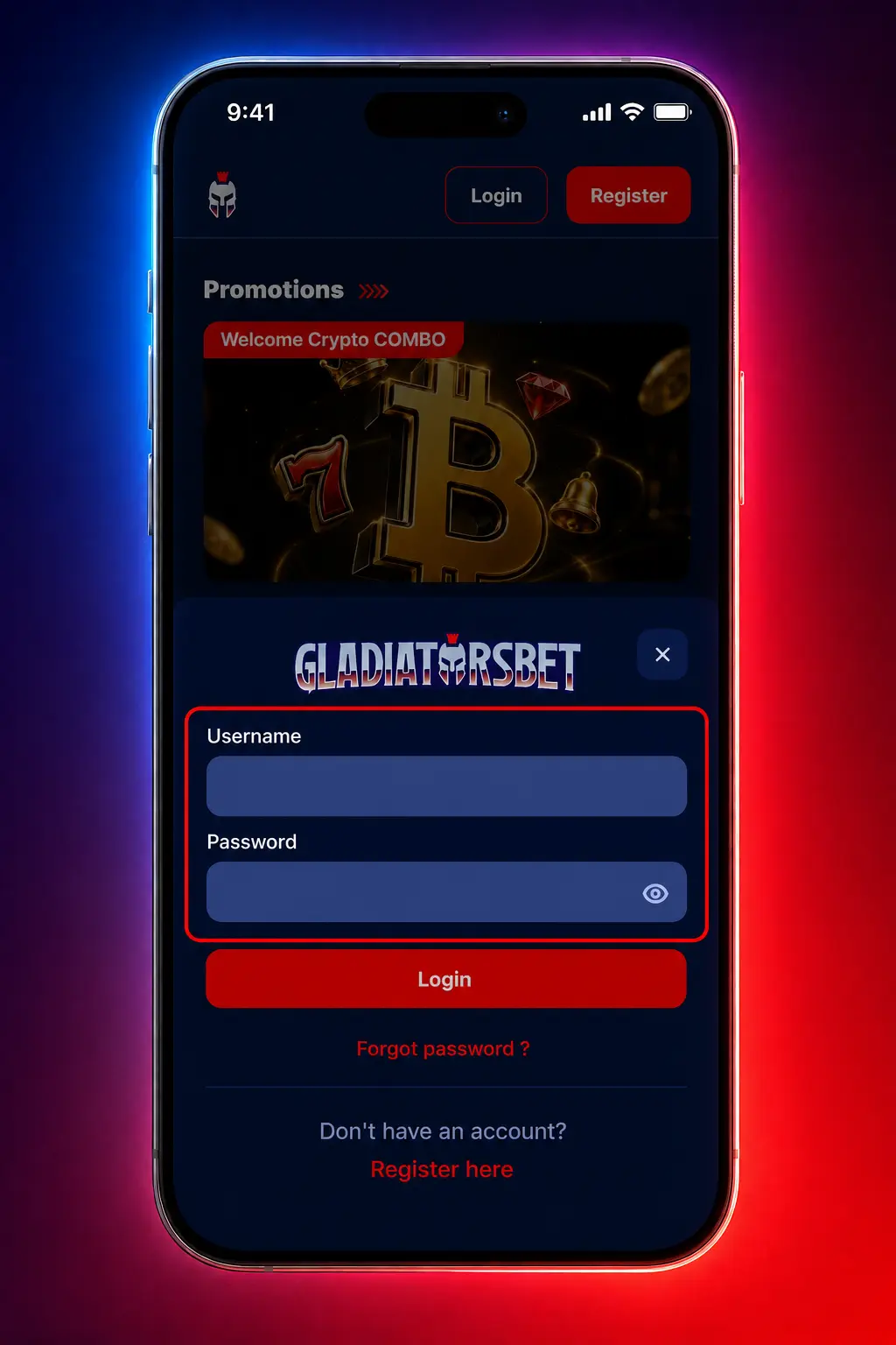 Gladiatorsbet login process showing email, password entry, 2FA verification, and personalized dashboard access steps