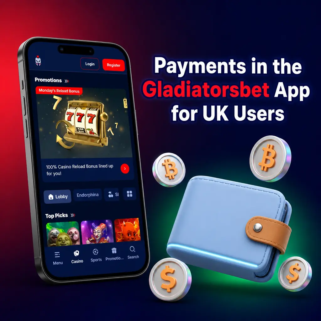 Payment methods in the Gladiatorsbet app for UK users
